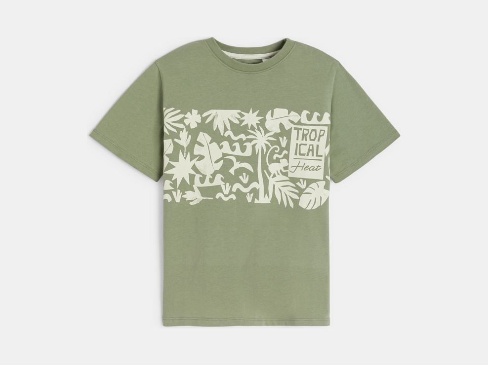 T-shirt manches courtes imprimé kaki Garçon 1