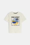 T-shirt manches courtes motif placé blanc Garçon