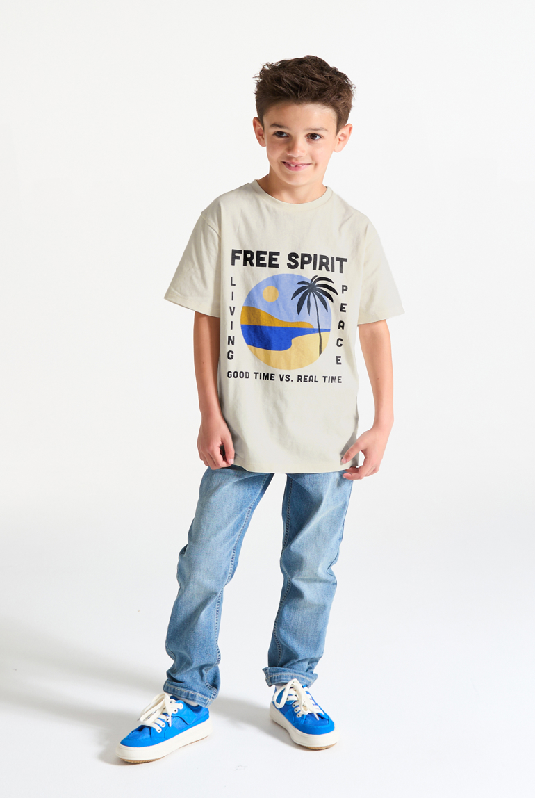 T-shirt manches courtes motif placé blanc Garçon 1