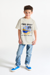 T-shirt manches courtes motif placé blanc Garçon 1