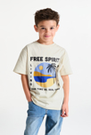 T-shirt manches courtes motif placé blanc Garçon 4