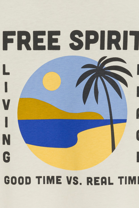 T-shirt manches courtes motif placé blanc Garçon