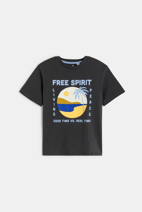 Graues Kurzarm-T-Shirt mit Motiv für Jungen 2