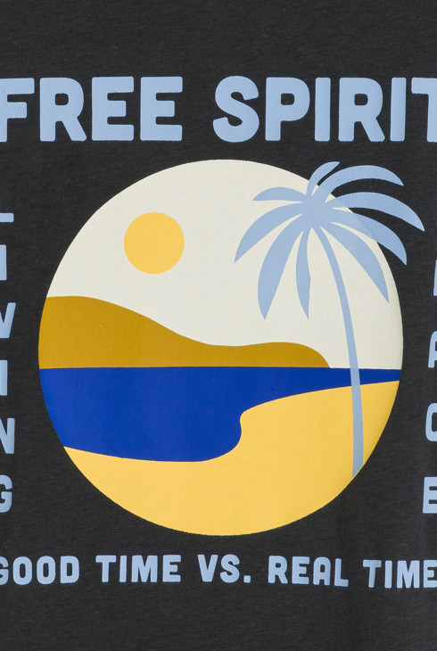 Graues Kurzarm-T-Shirt mit Motiv für Jungen