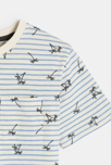 Camiseta a rayas estampada azul niño 2