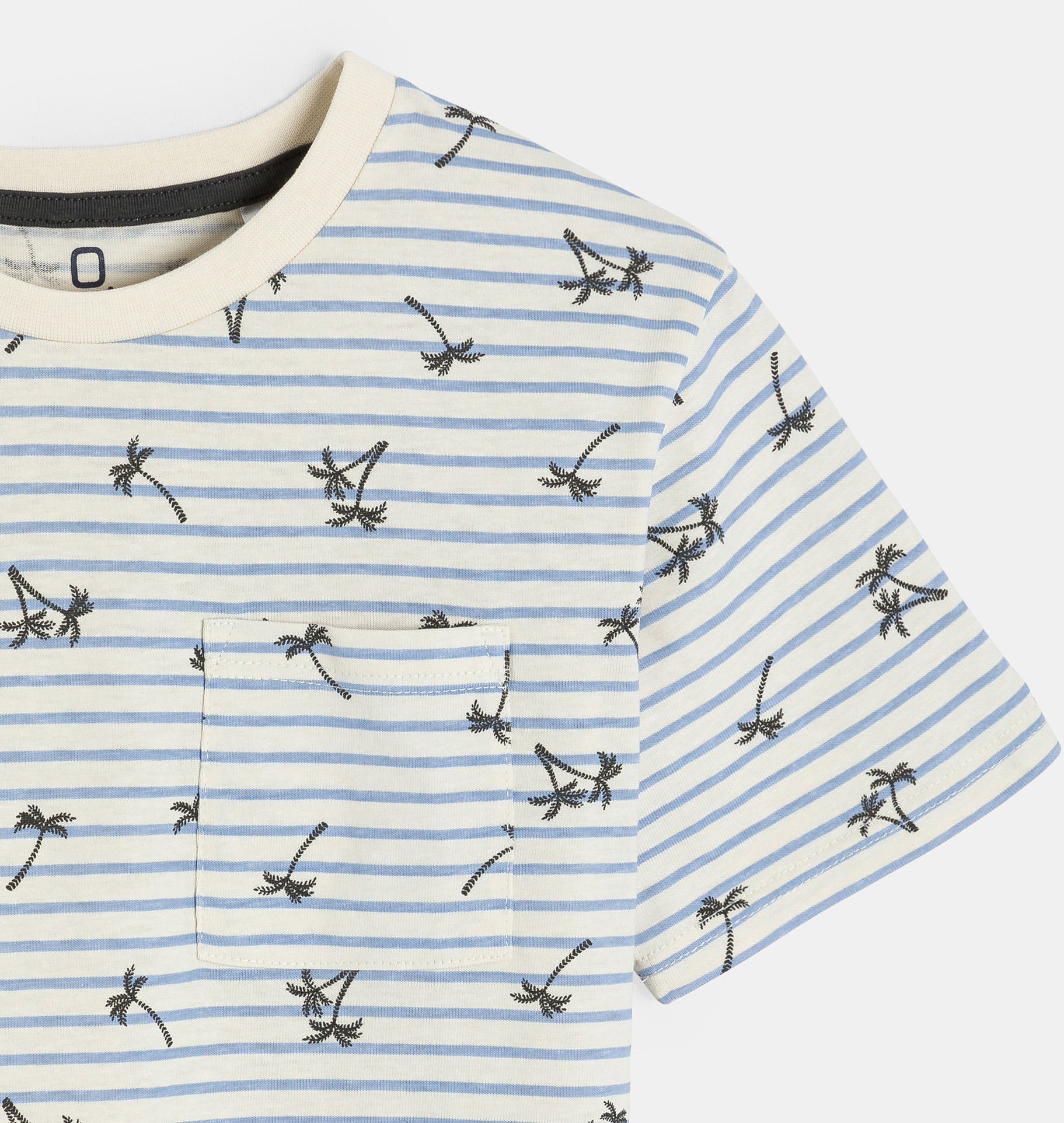 Blaues TShirt mit Streifen und Druck für Jungen 2