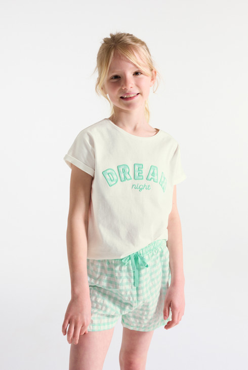 2-teiliger Kurzpyjama in Pastellgrün für Mädchen 2