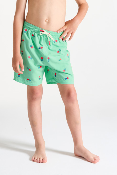 Bedruckte Badebermudas in Grün für Jungen 2