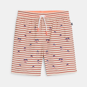 Bermuda de bain rayé motif palmier Garçon