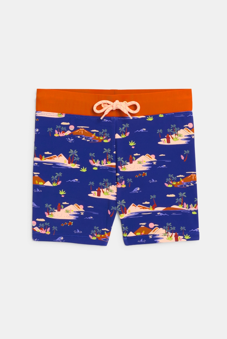 Boxer mare blu con stampa bambino 1