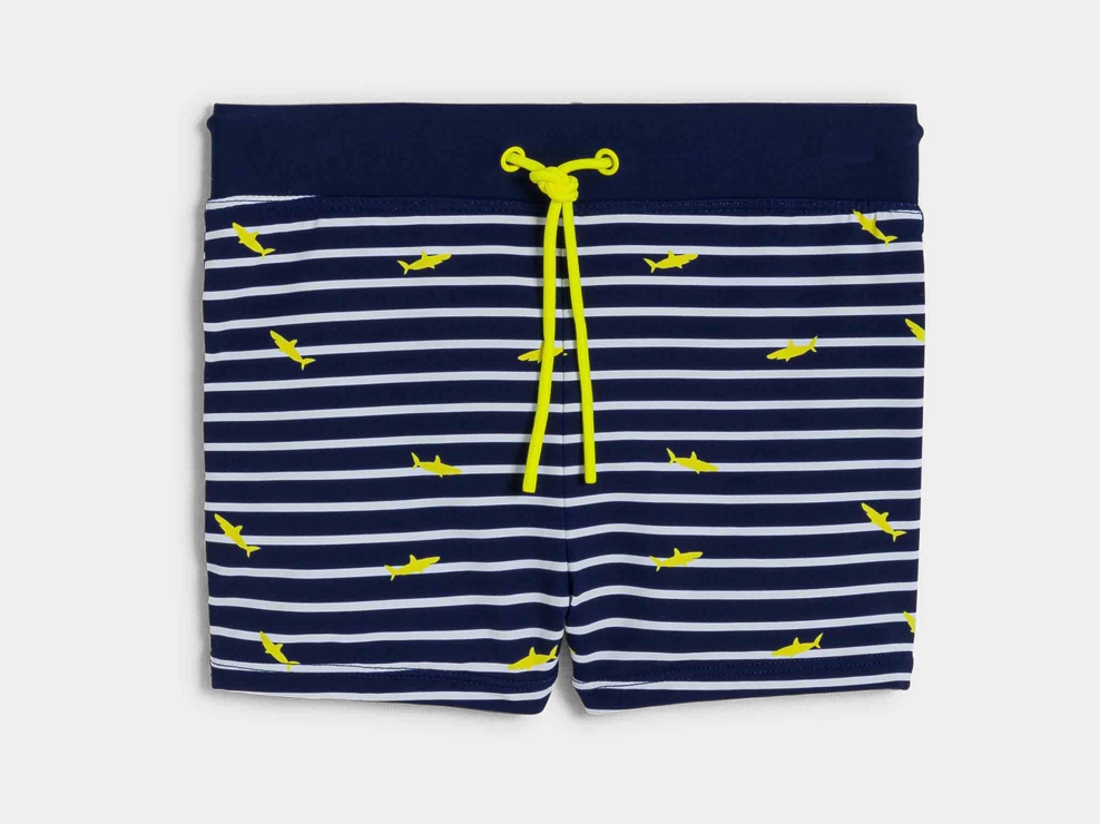 Boxer de bain rayé bleu marine Garçon 1