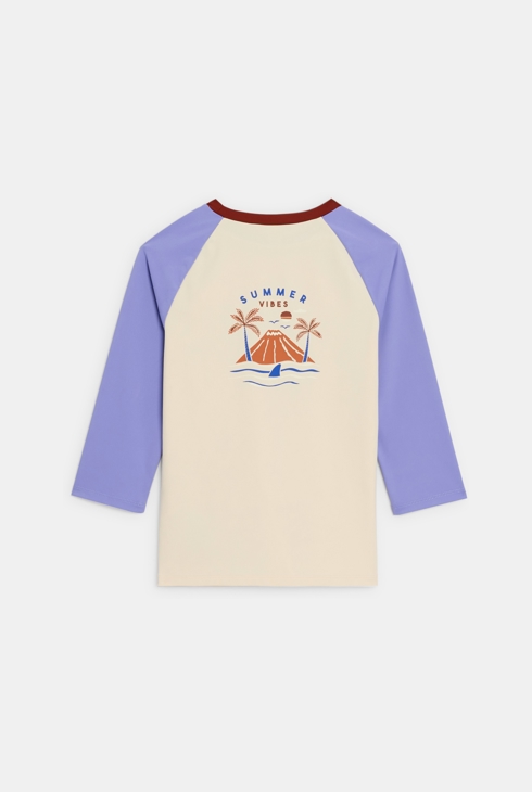 T-shirt anti-UV manches 3/4 beige Garçon