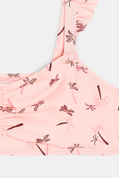 Bedruckter Bikini in Pastellrosa für Mädchen