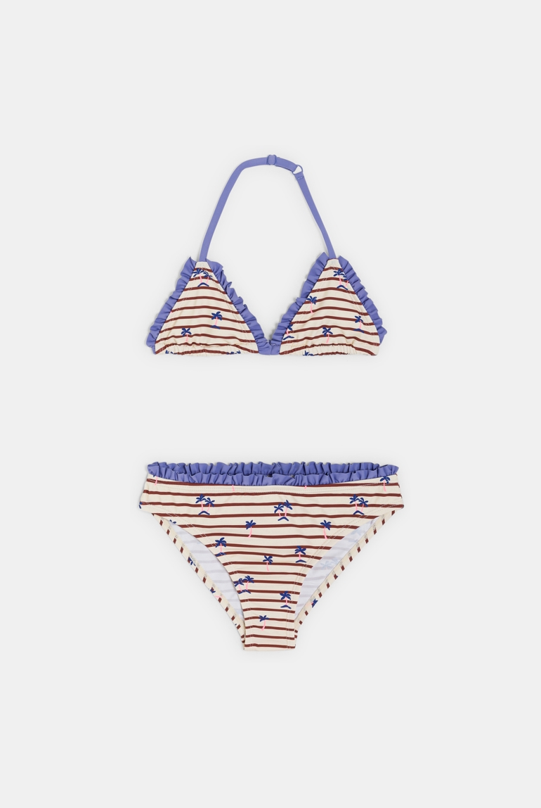 Bañador de 2 piezas para a rayas blanco niña 1