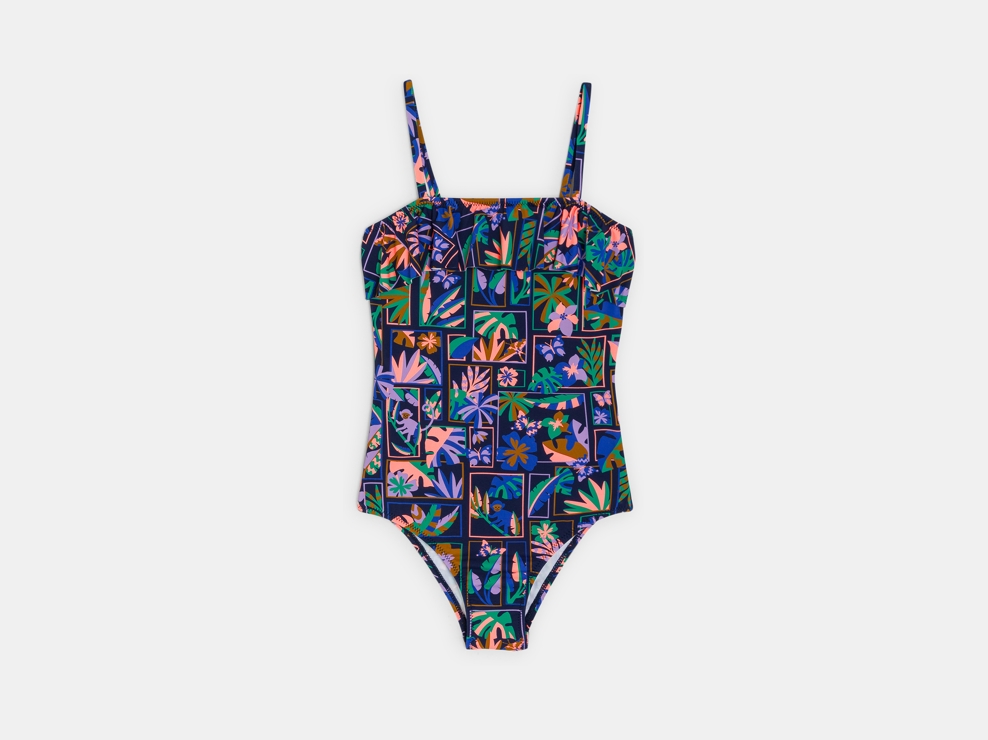 Maillot de bain imprimé 1 pièce noir Fille 1
