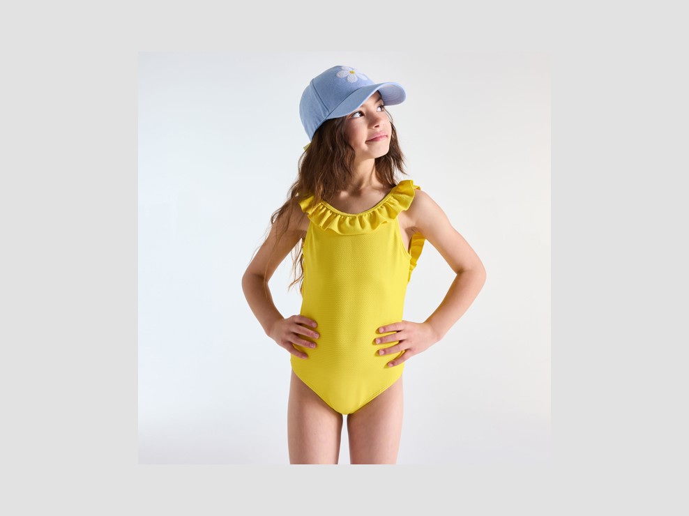 Maillot de bain 1 pièce jaune Fille 1