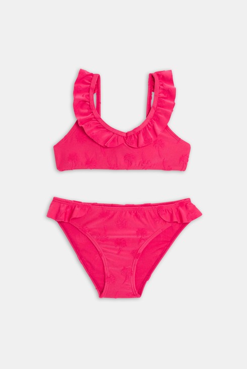 Girls' pink ruffle bikini 2