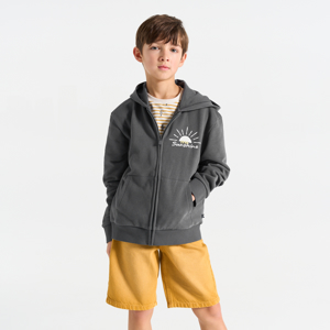 Boy's ecru hoodie with motif on front and back 1