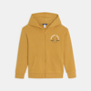 Sweat-shirt à capuche motif devant et dos jaune curry Garçon