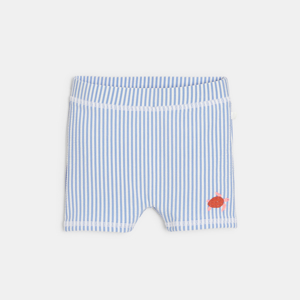 Baby boy's blue striped swimming trunks 1