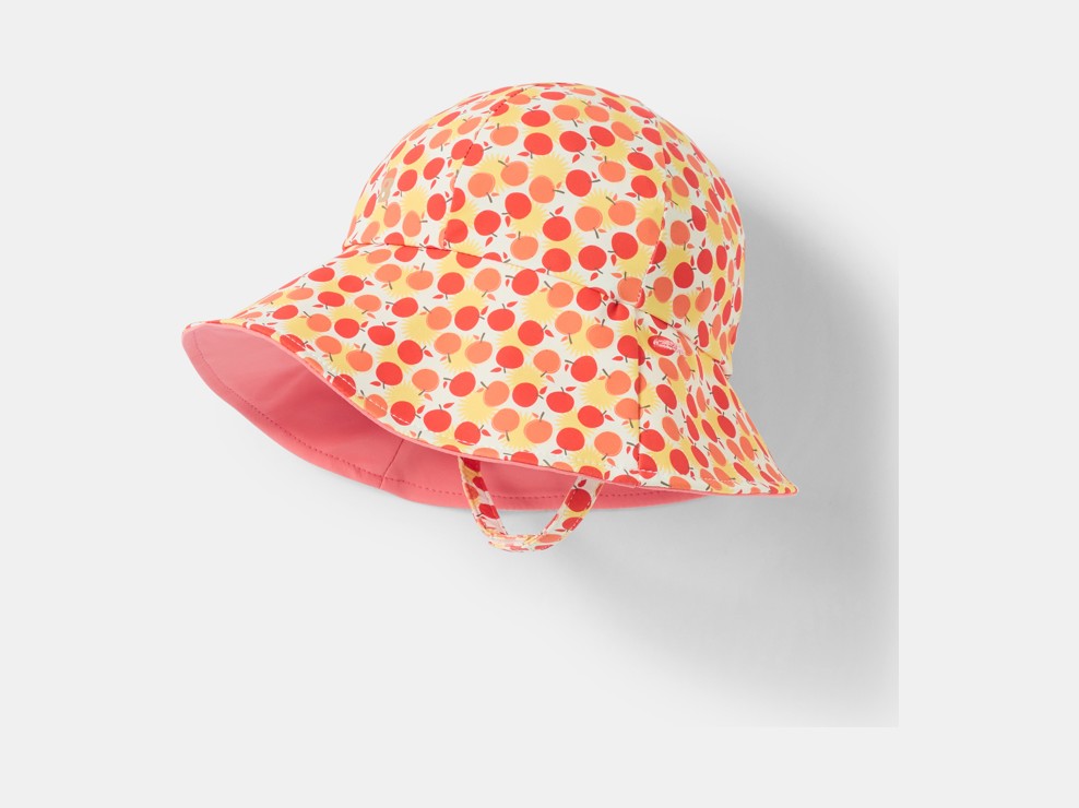 Oranje omkeerbaar zonnehoedje met uv-bescherming voor babymeisjes 1