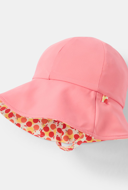 Sonnenhut UV-Schutz wendbar orange Kleinkind Mädchen 2