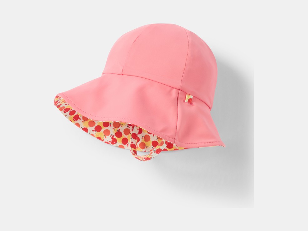 Oranje omkeerbaar zonnehoedje met uv-bescherming voor babymeisjes 2