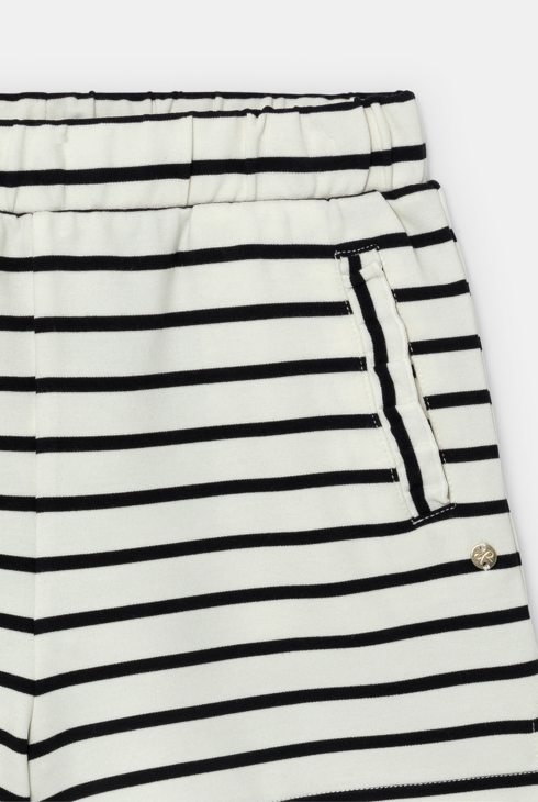 Gestreifte schwarze Shorts Lili Gaufrette für Mädchen