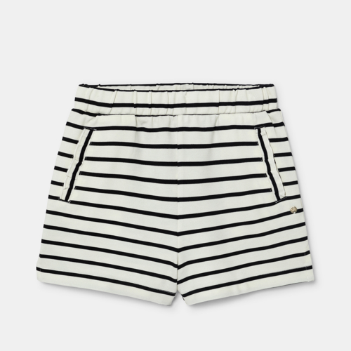 Gestreifte schwarze Shorts Lili Gaufrette für Mädchen 1