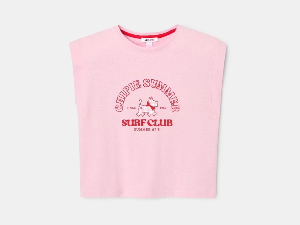T-shirt rosa senza maniche per bambina Chipie 1