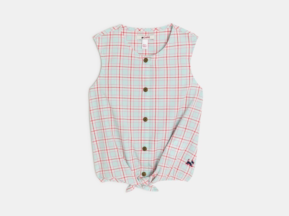 Brusa sense mànigues de quadres rosa nena Chipie 1