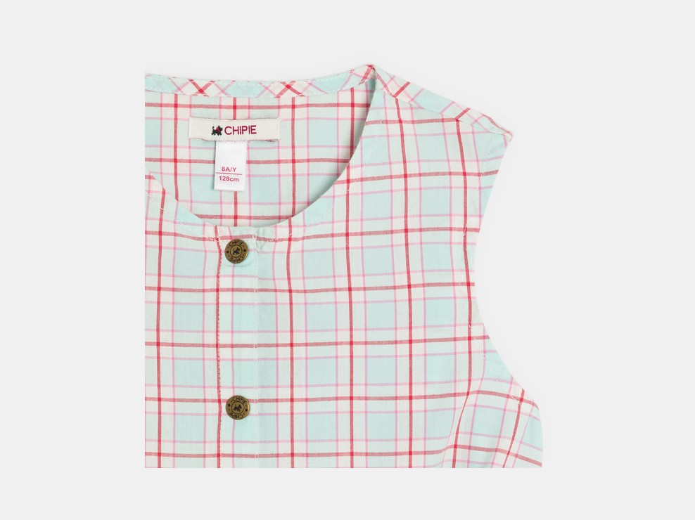 Brusa sense mànigues de quadres rosa nena Chipie 2