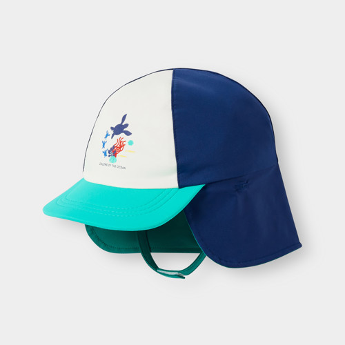Chapeau De Soleil Anti Uv Bleu Bébé Garçon - Bleu Marine - 45 - OBAIBI