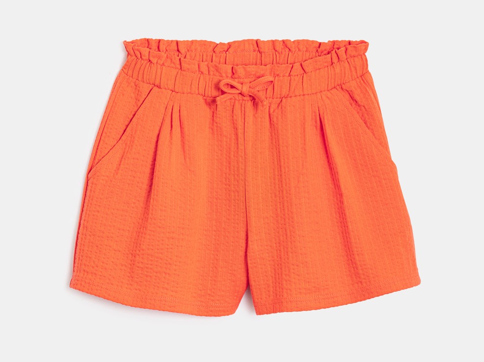 Oranje soepelvallende short van jersey voor meisjes 1
