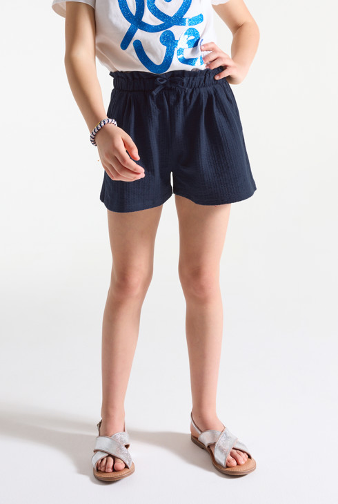 Marineblaue weiche Shorts aus modischem Jersey für Mädchen 2