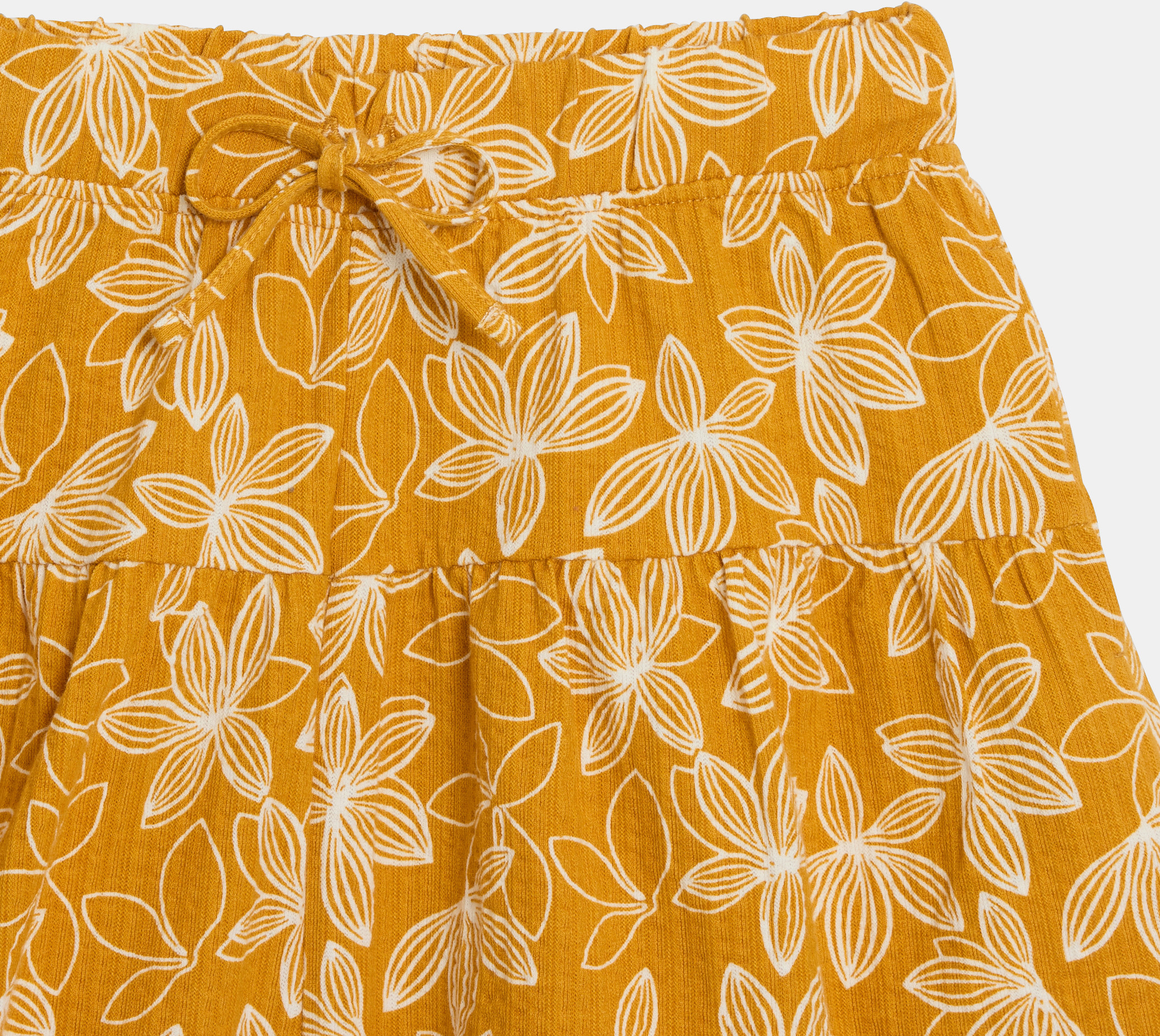 Ausgestellte Shorts mit Druck in Currygelb Mädchen 2