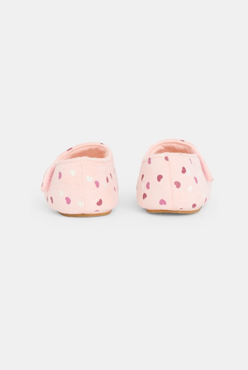 Ružičaste papučice s uzorkom srdaca za bebe djevojčice 2