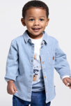 Surchemise rayée bleu bébé garçon 1