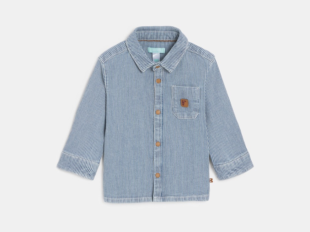 Blaue gestreifte Hemdjacke Kleinkind Junge 2