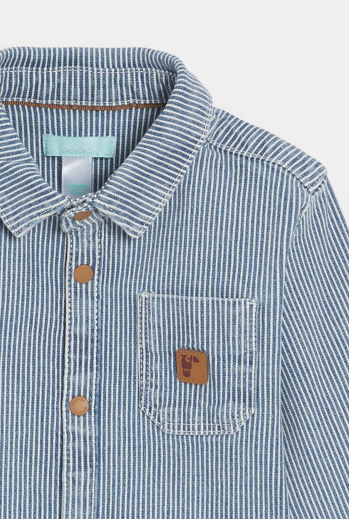 Blaue gestreifte Hemdjacke Kleinkind Junge