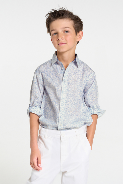 Chemise imprimée bleu Garçon 1