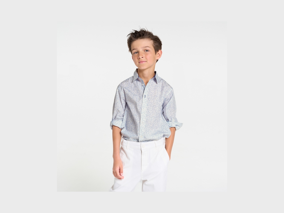 Chemise imprimée bleu Garçon 1