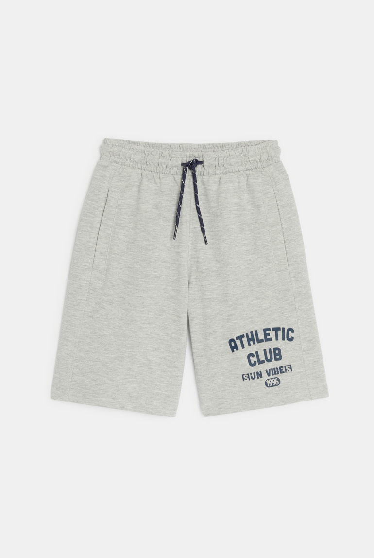 Bermudas sportswear de punto jersey gris jaspeado niño 1