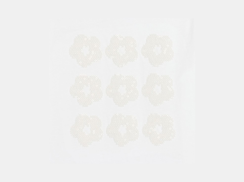 T-shirt manches courtes motif sequins blanc Fille 2