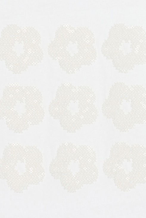 T-shirt manches courtes motif sequins blanc Fille 2