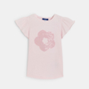 T-shirt manches courtes motif sequins rose pastel Fille