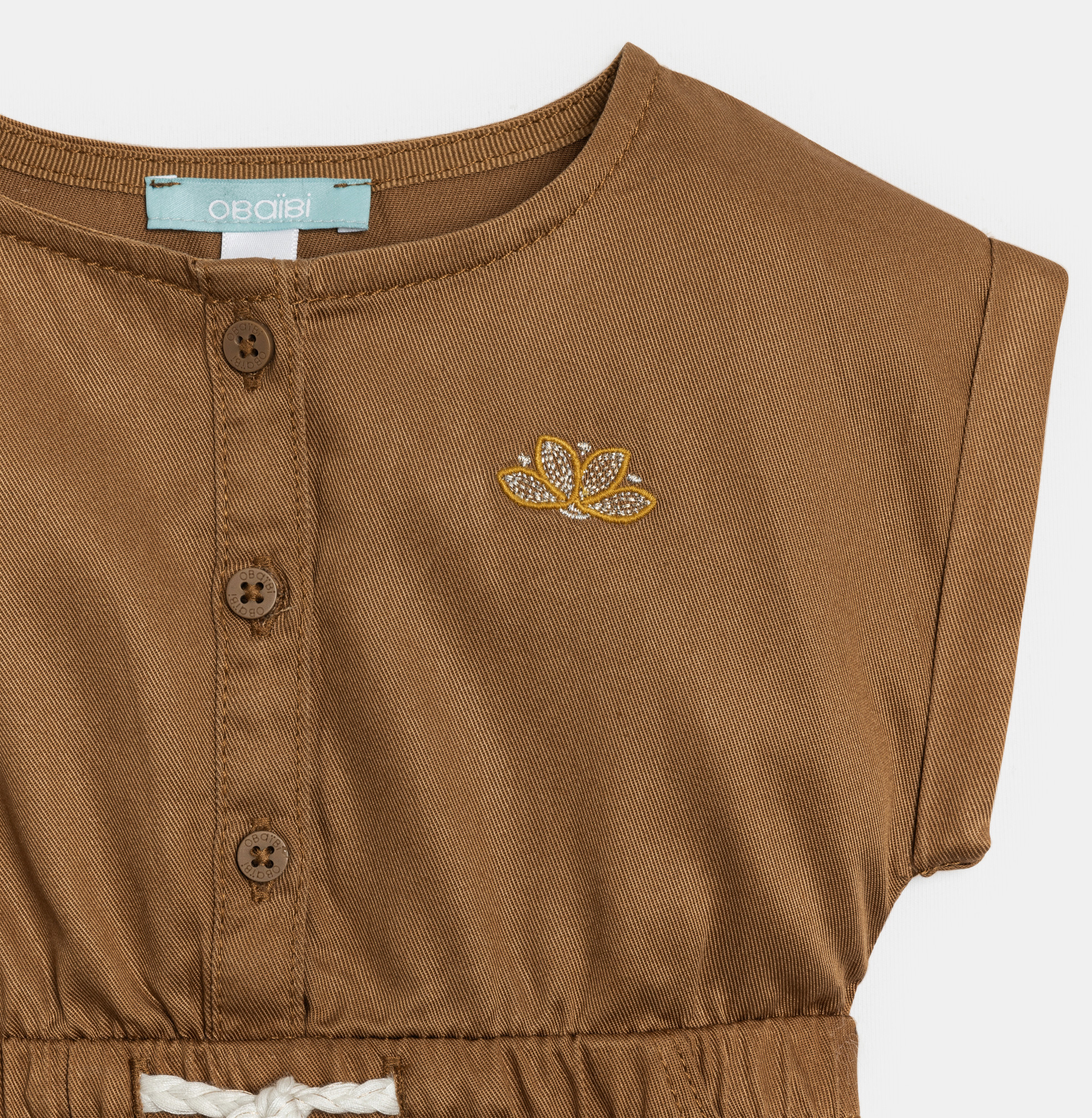 Baby girl's brown flowing safari dress 2