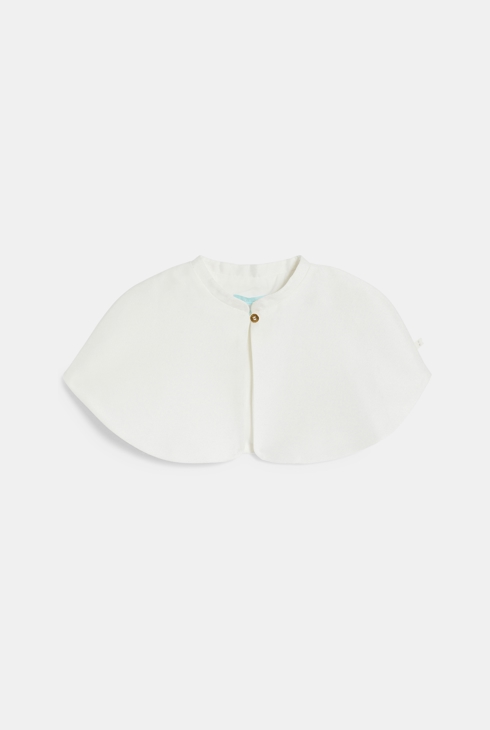 Baby girl's white cape with textured knit 1