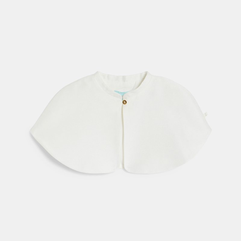 Weißes Mädchen-Cape aus verspieltem Gewebe für Kleinkinder