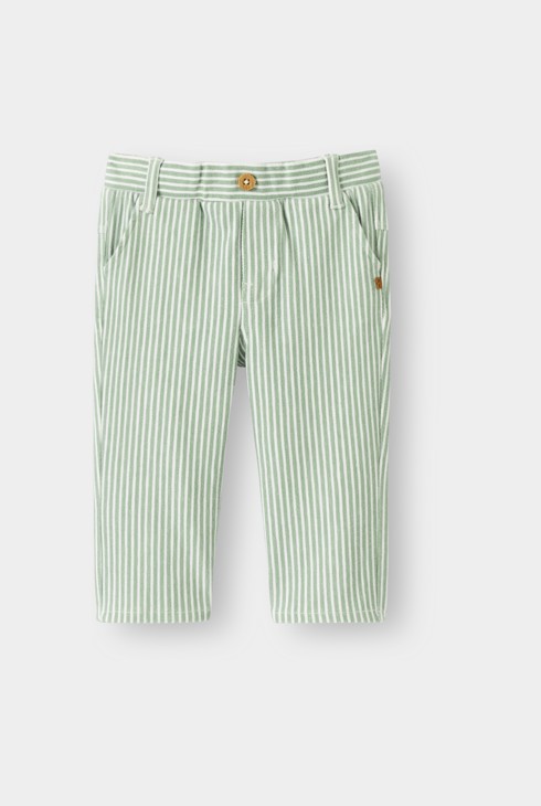 Pantaloni dritti a righe verde neonato 1